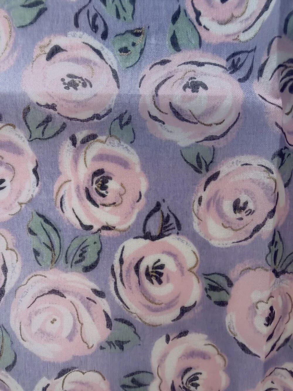 NWT Lancel Paris Floral Cotton Scarf Pink Roses 17